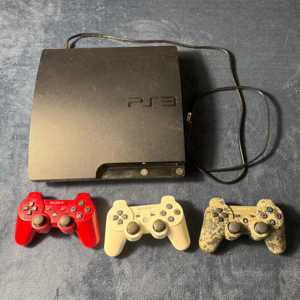 Sony PlayStation 3 Slim 250GB Console CECH-2001B with 3 Controllers
